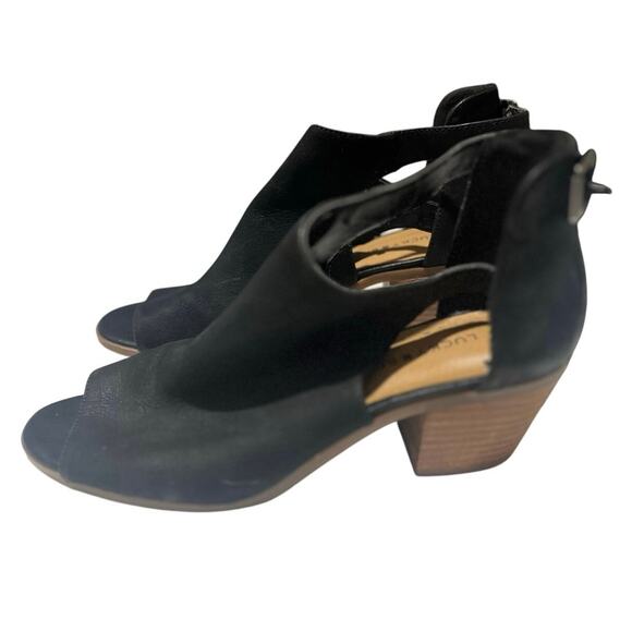 Lucky Brand Shoes - Lucky Brand Black Leather Open-Toe Sandals • Women’s Size 9 • Casual Chic